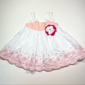 NWOT Floral Embroidery Poplin Dress Size 3-6M